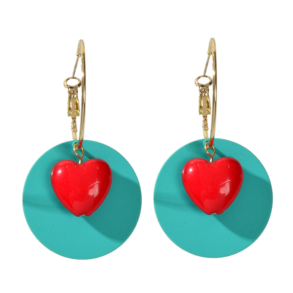 Female Jewellery Round Heart Gold Circle Hoop Earrings Women Party Decoration-4