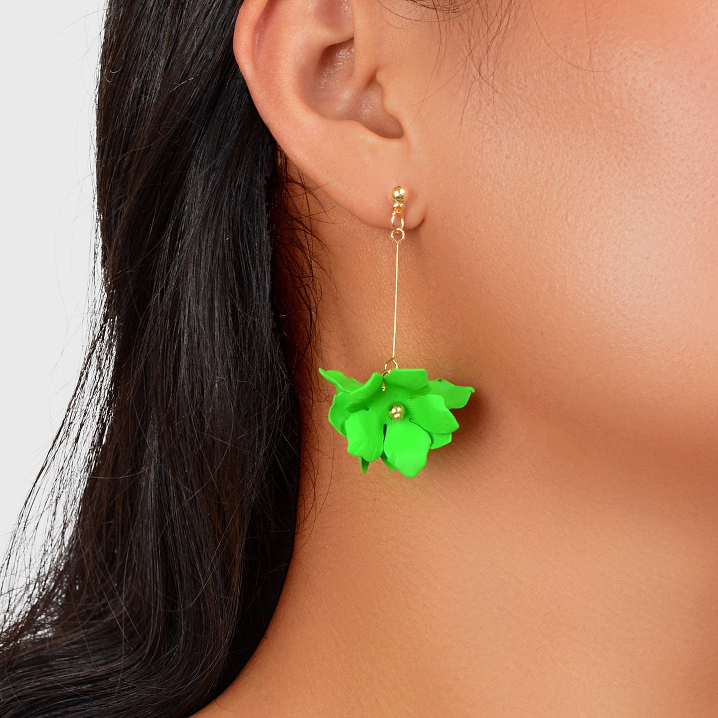 Floral Earrings Women Petal Flower Dangling Drop Stud Vogue Handmade Jewellery-0