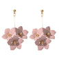 Female Jewelry Trendy Pink Yellow Flower Drop Dangle Pendant Earrings for Women-6