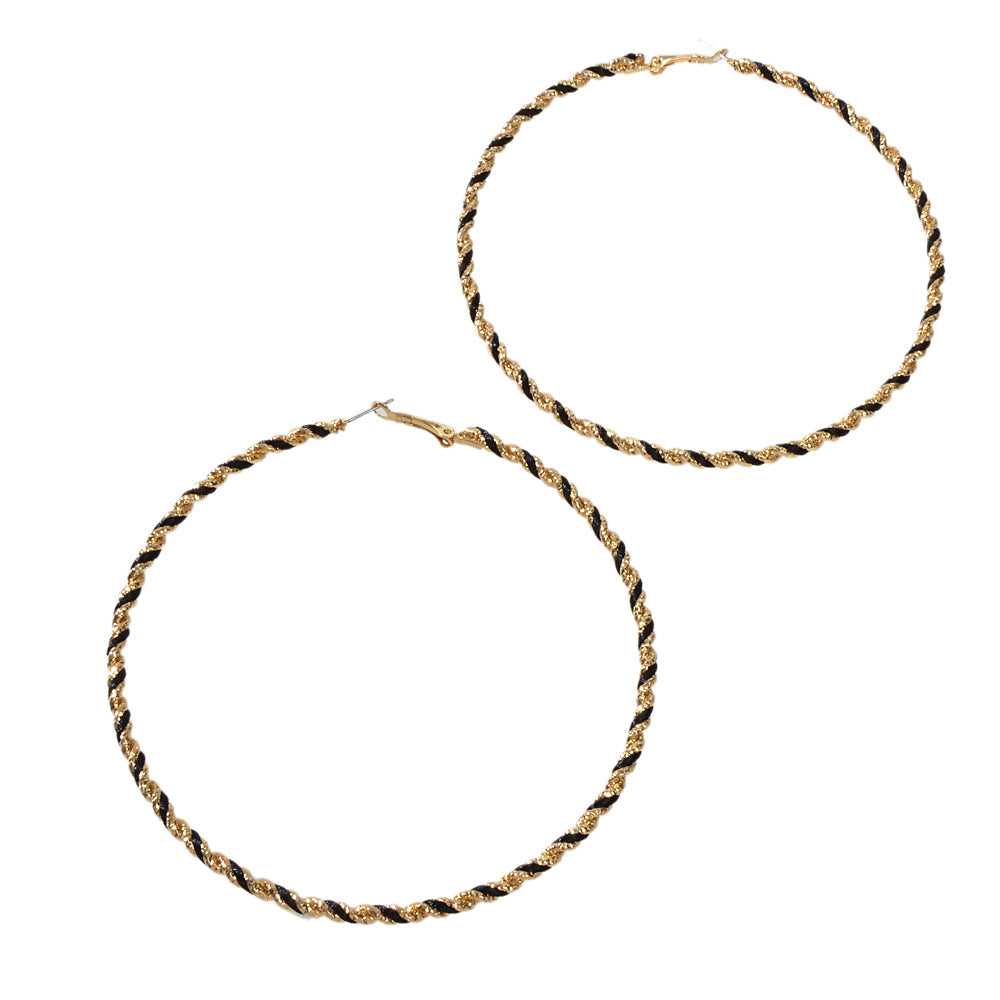 Bohemian Jewellery Handmade Twisted Big Chunky Hoop Earrings Ethnic Accessories-4