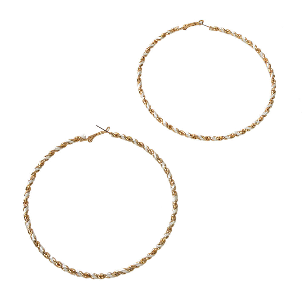 Bohemian Jewellery Handmade Twisted Big Chunky Hoop Earrings Ethnic Accessories-5