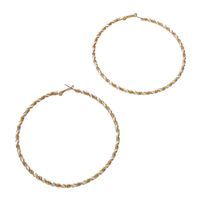 Bohemian Jewellery Handmade Twisted Big Chunky Hoop Earrings Ethnic Accessories-5