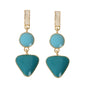 Designer Jewellery Multi-colored Enamel Round Triangle Geometric Dangle Earrings-5