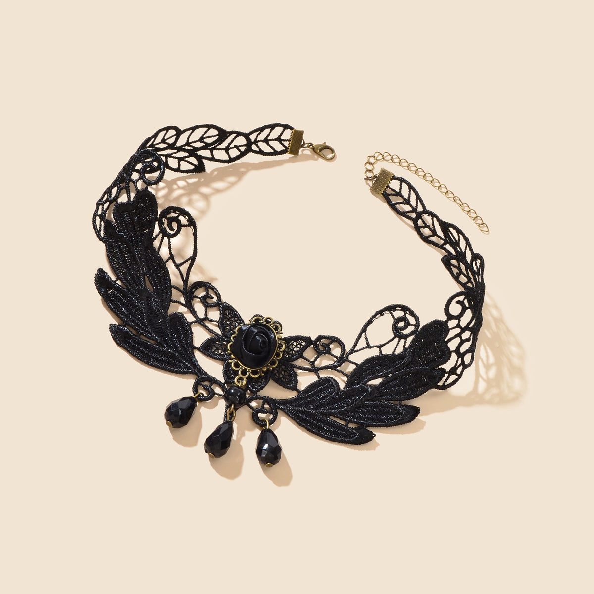 Gothic Black Hollow Tattoo Lace Choker Leaf Flower Collar Necklace Party Cosplay Jewelry-2
