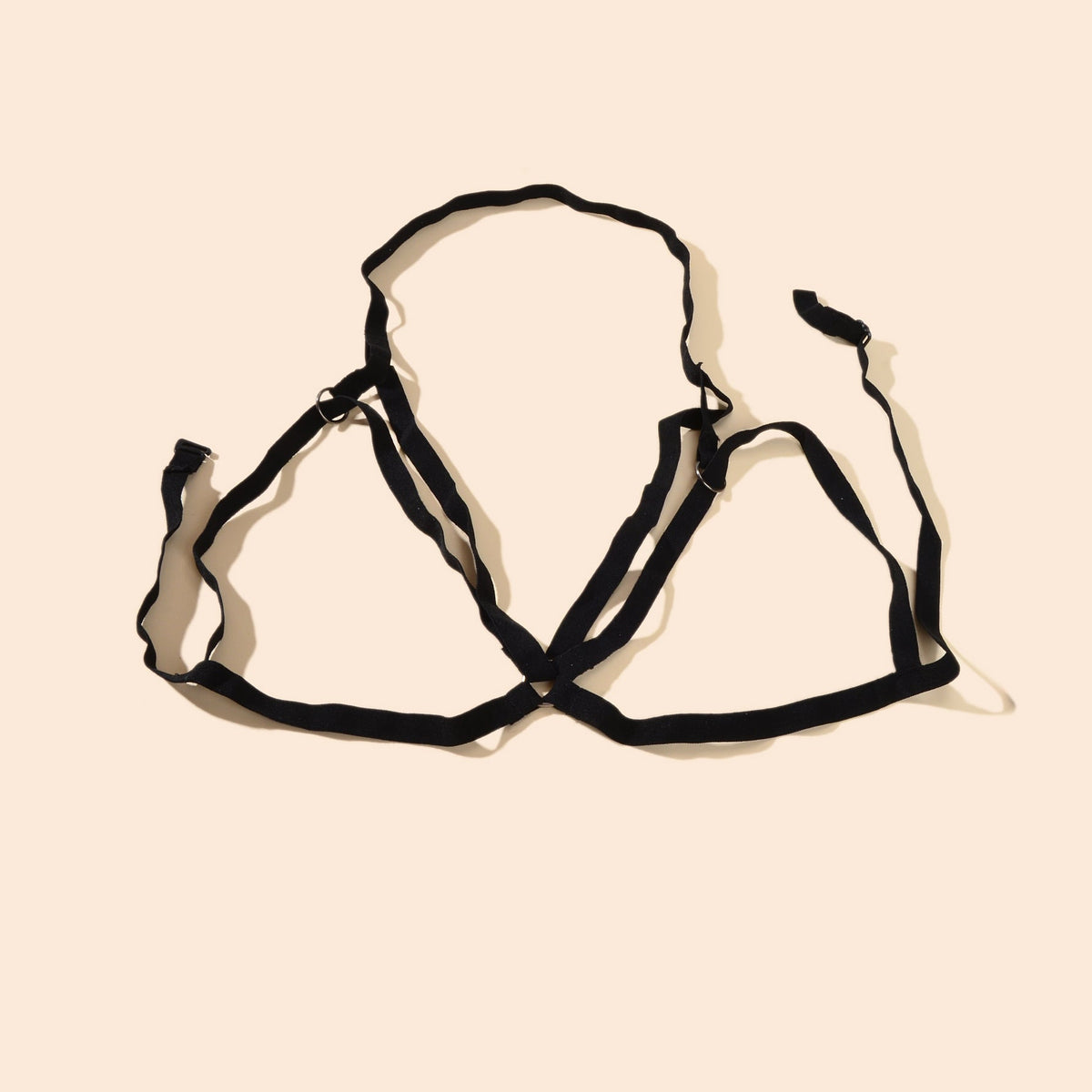 Sexy Black Elastic Chest Chain Layered Bra Chain Harness Nightclub Body Chain-1