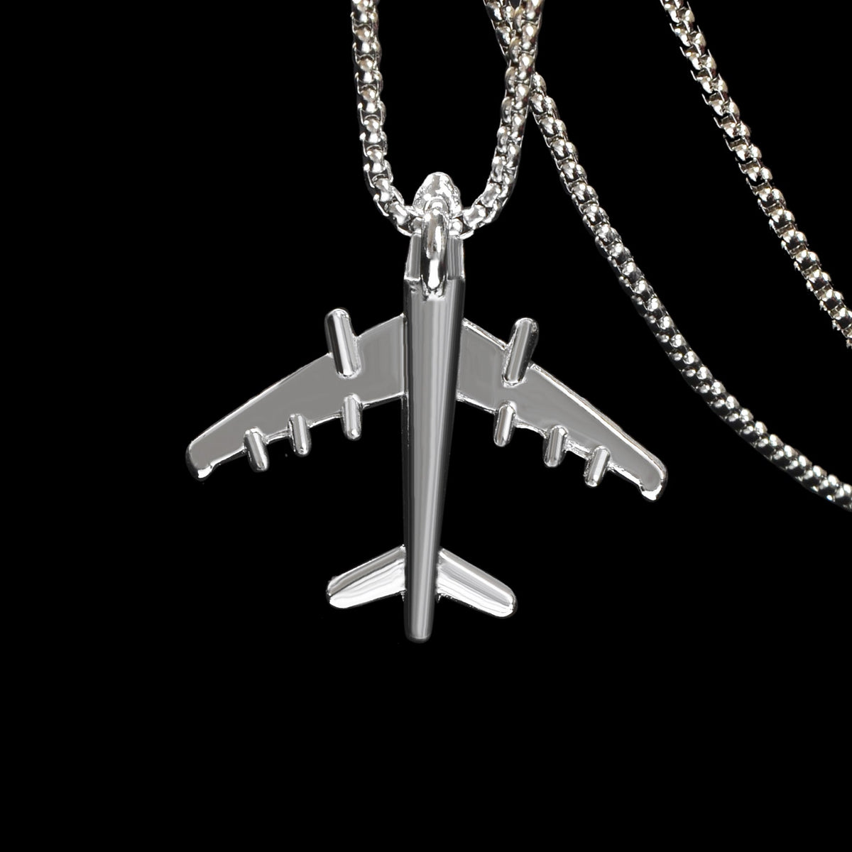 Hip Hop Style Men Jewellery Long Chain Stainless Steel Plane Pendant Necklace-0