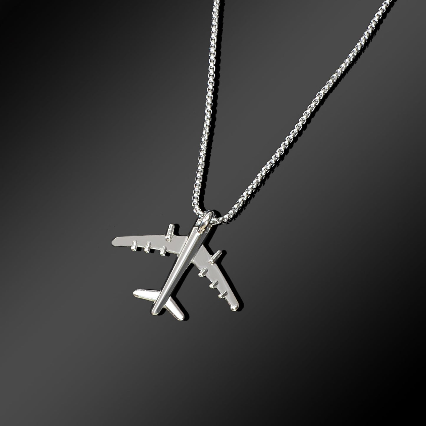 Hip Hop Style Men Jewellery Long Chain Stainless Steel Plane Pendant Necklace-1