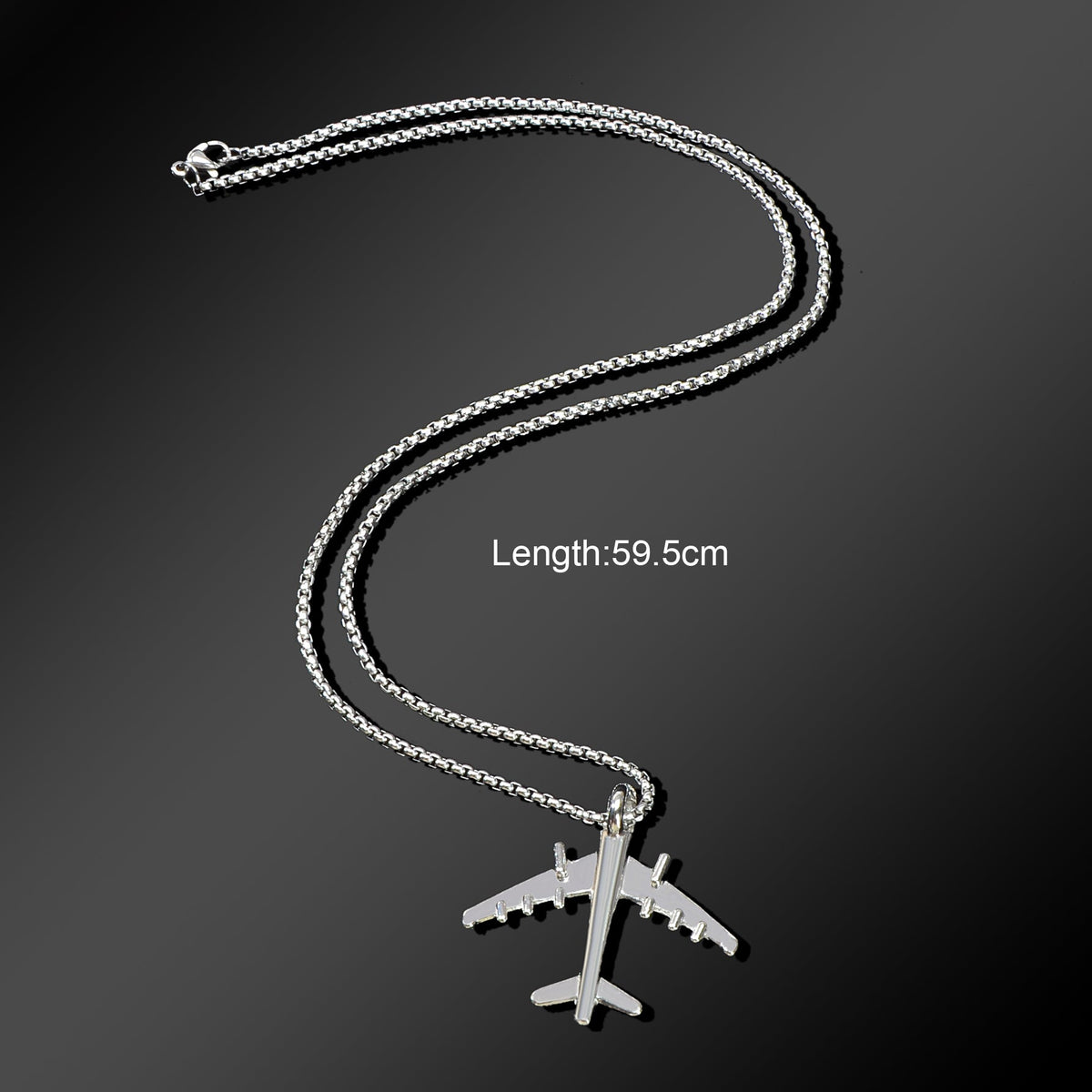 Hip Hop Style Men Jewellery Long Chain Stainless Steel Plane Pendant Necklace-3