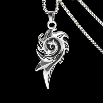1pc Punk Rock Style Stainless Steel Long Chain Geometric Pendant Necklace Men Party Daily Jewelry-1