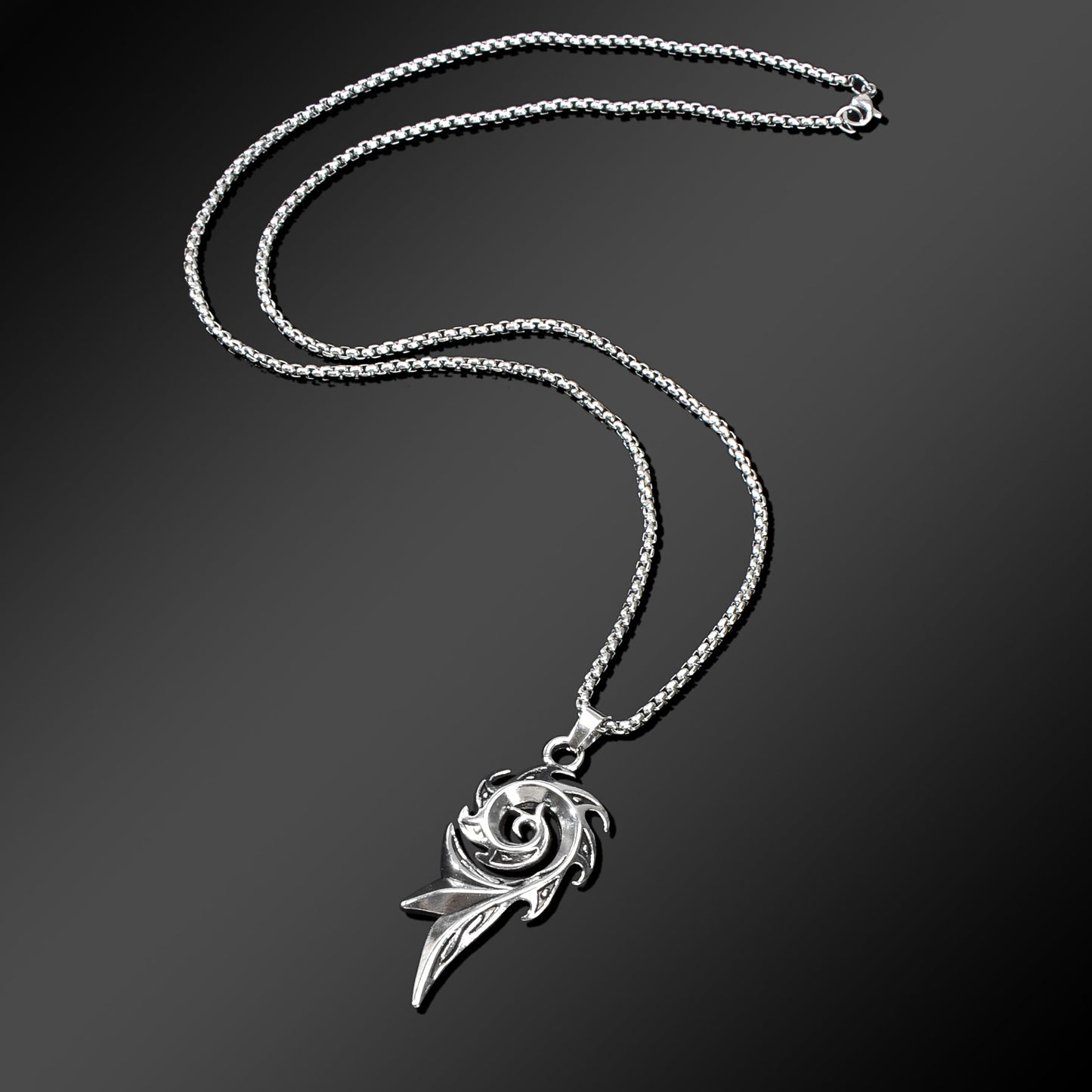 1pc Punk Rock Style Stainless Steel Long Chain Geometric Pendant Necklace Men Party Daily Jewelry-2