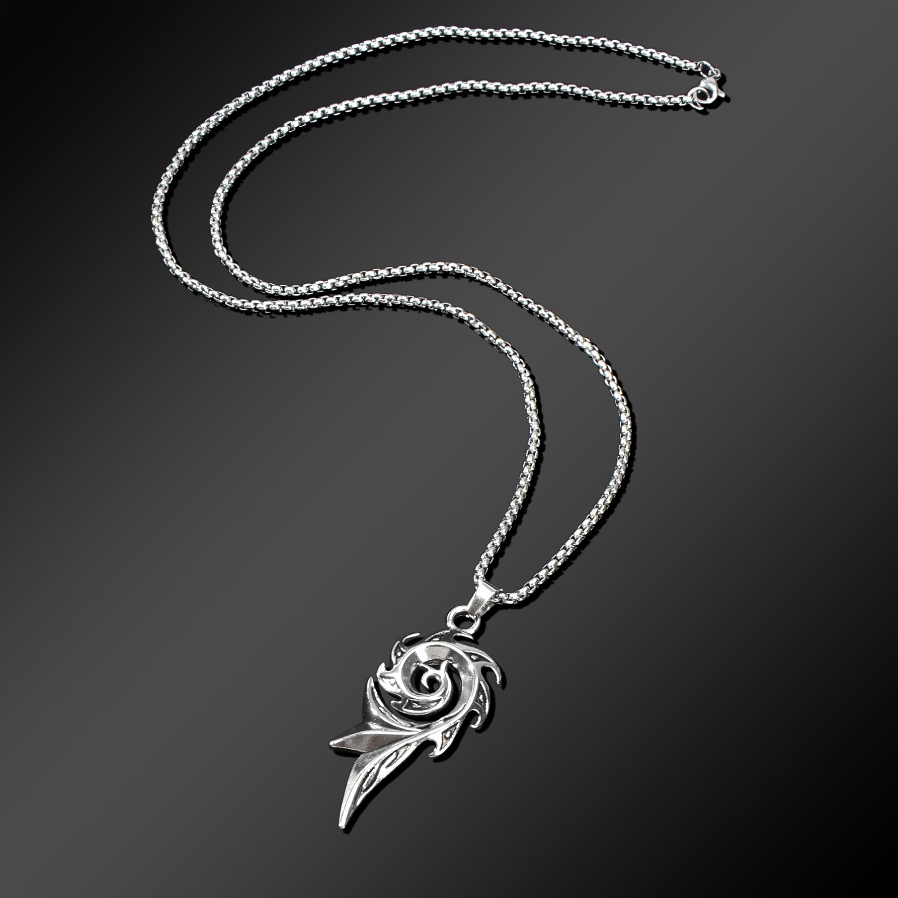 1pc Punk Rock Style Stainless Steel Long Chain Geometric Pendant Necklace Men Party Daily Jewelry-2