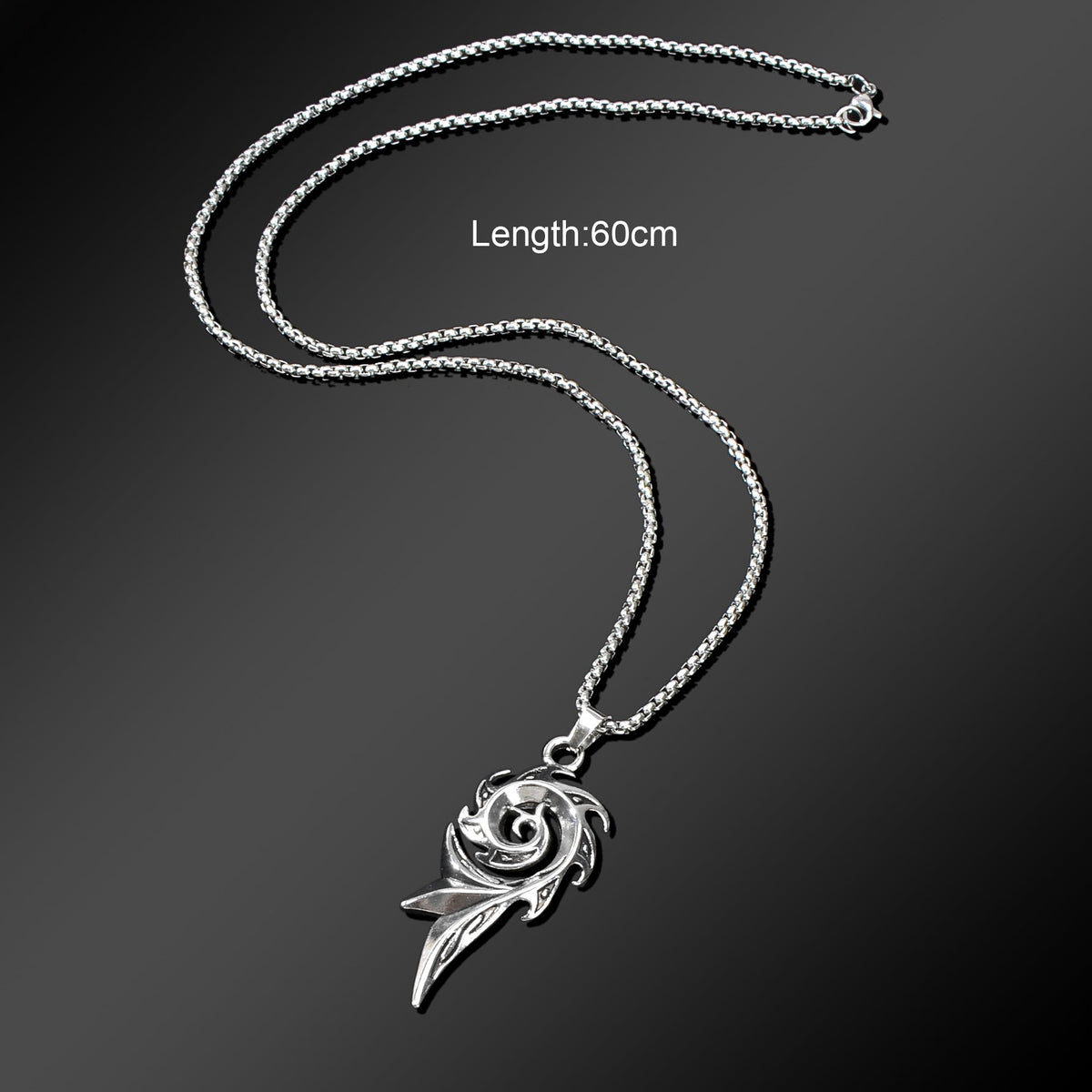 1pc Punk Rock Style Stainless Steel Long Chain Geometric Pendant Necklace Men Party Daily Jewelry-3