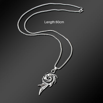 1pc Punk Rock Style Stainless Steel Long Chain Geometric Pendant Necklace Men Party Daily Jewelry-3