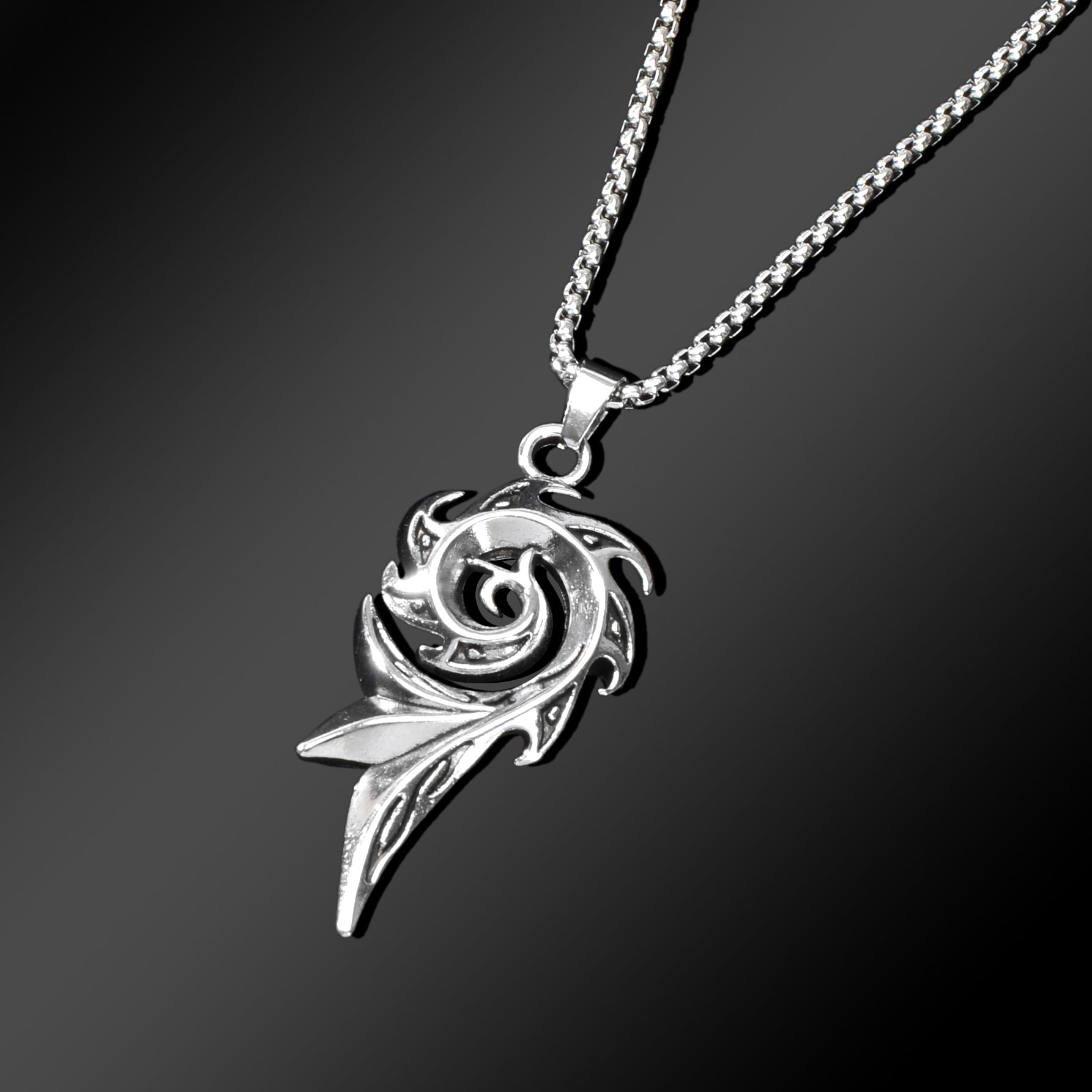 1pc Punk Rock Style Stainless Steel Long Chain Geometric Pendant Necklace Men Party Daily Jewelry-4