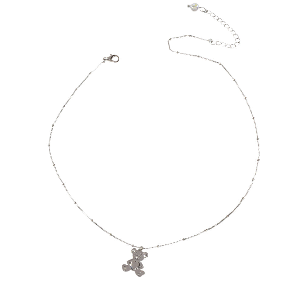 Lovely Jewellery Silver Chain Cute Bear Pendant Necklace Women Vivid Accessories-3