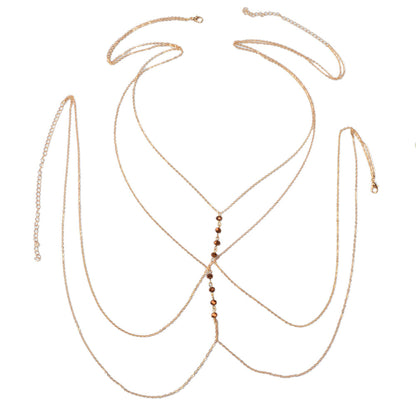 Body Chain Jewellery for Girls Bikini Belly Chain Necklace with Acrylic Beads-4