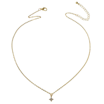 Textured Jewellery Gold Chain Rhinestone Pendant Clavicle Collar Trendy Necklace-3