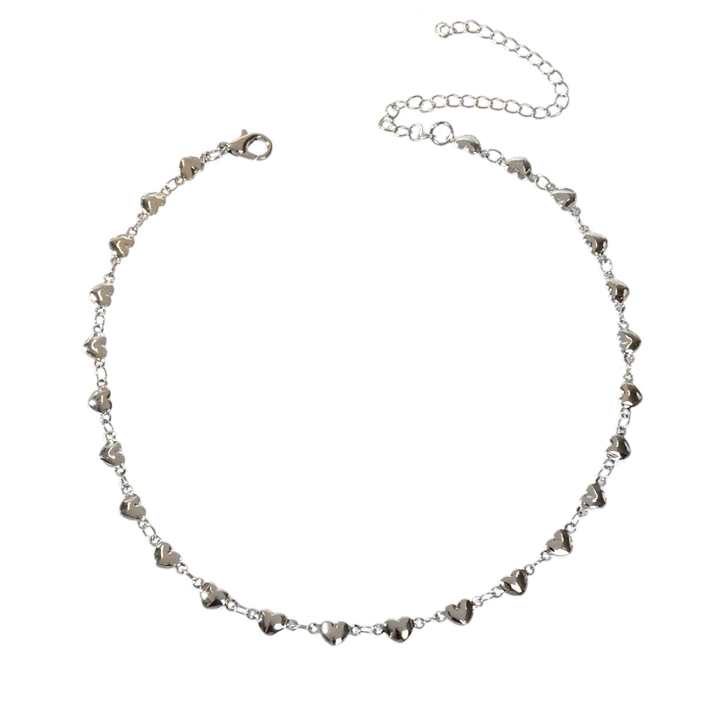 New Jewelry Silver Love Heart Charm Necklace Anniversary Accessories Lover Gift-4