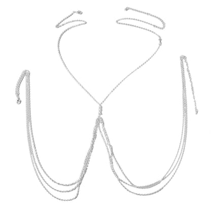 Bikini Beach Multi-layer Tassel Body Chain Chest Harness Belly Waist Jewellery-3