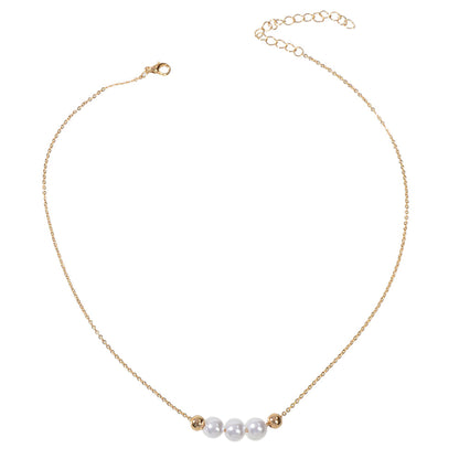 Fashion Jewellery Pearl Decor Gold Chain Necklace Wholesale Price Accessories-4