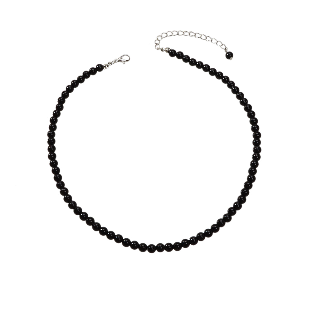 Short Black Beads Necklace Pearl Choker Wholesale Price Jewellery Accessories-1