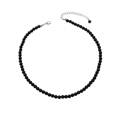 Short Black Beads Necklace Pearl Choker Wholesale Price Jewellery Accessories-1