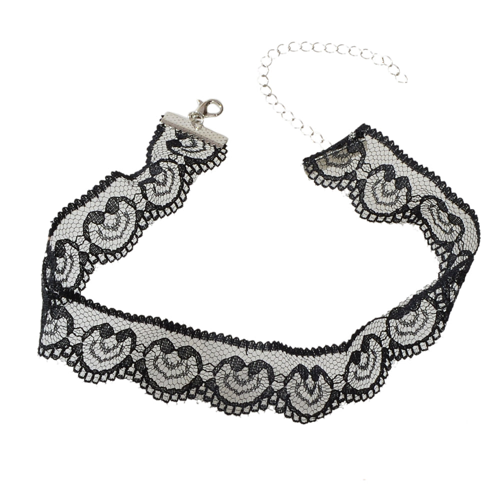 Gothic Jewelry Black Lace Hollow Geometric 90s Tattoos Choker Necklace Collar-4