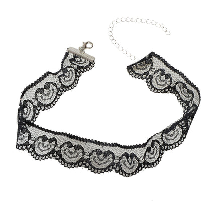 Gothic Jewelry Black Lace Hollow Geometric 90s Tattoos Choker Necklace Collar-4