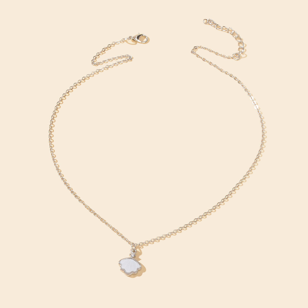 Personalized Jewellery White Resin Shell Shape Charm Delicate Everyday Necklace-2