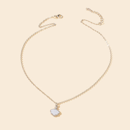 Personalized Jewellery White Resin Shell Shape Charm Delicate Everyday Necklace-2