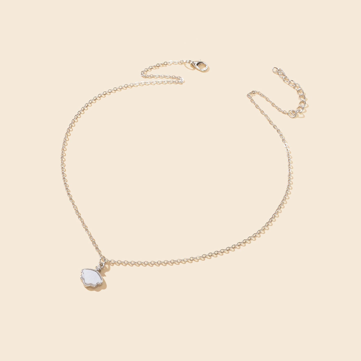 Personalized Jewellery White Resin Shell Shape Charm Delicate Everyday Necklace-3