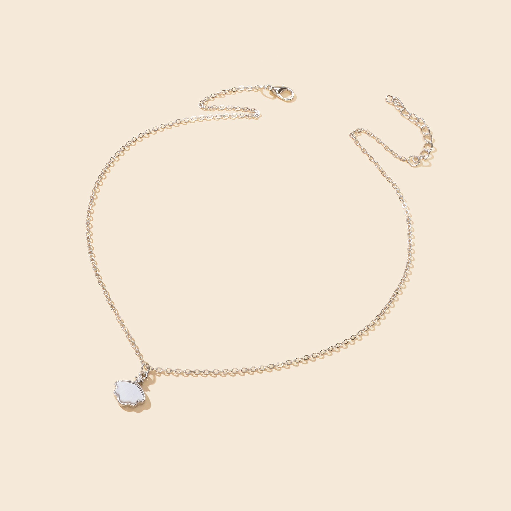 Personalized Jewellery White Resin Shell Shape Charm Delicate Everyday Necklace-3