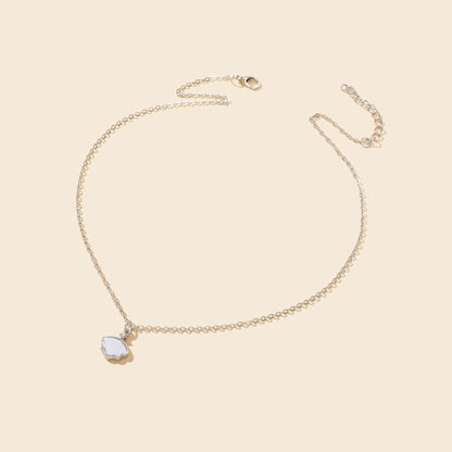 Personalized Jewellery White Resin Shell Shape Charm Delicate Everyday Necklace-3