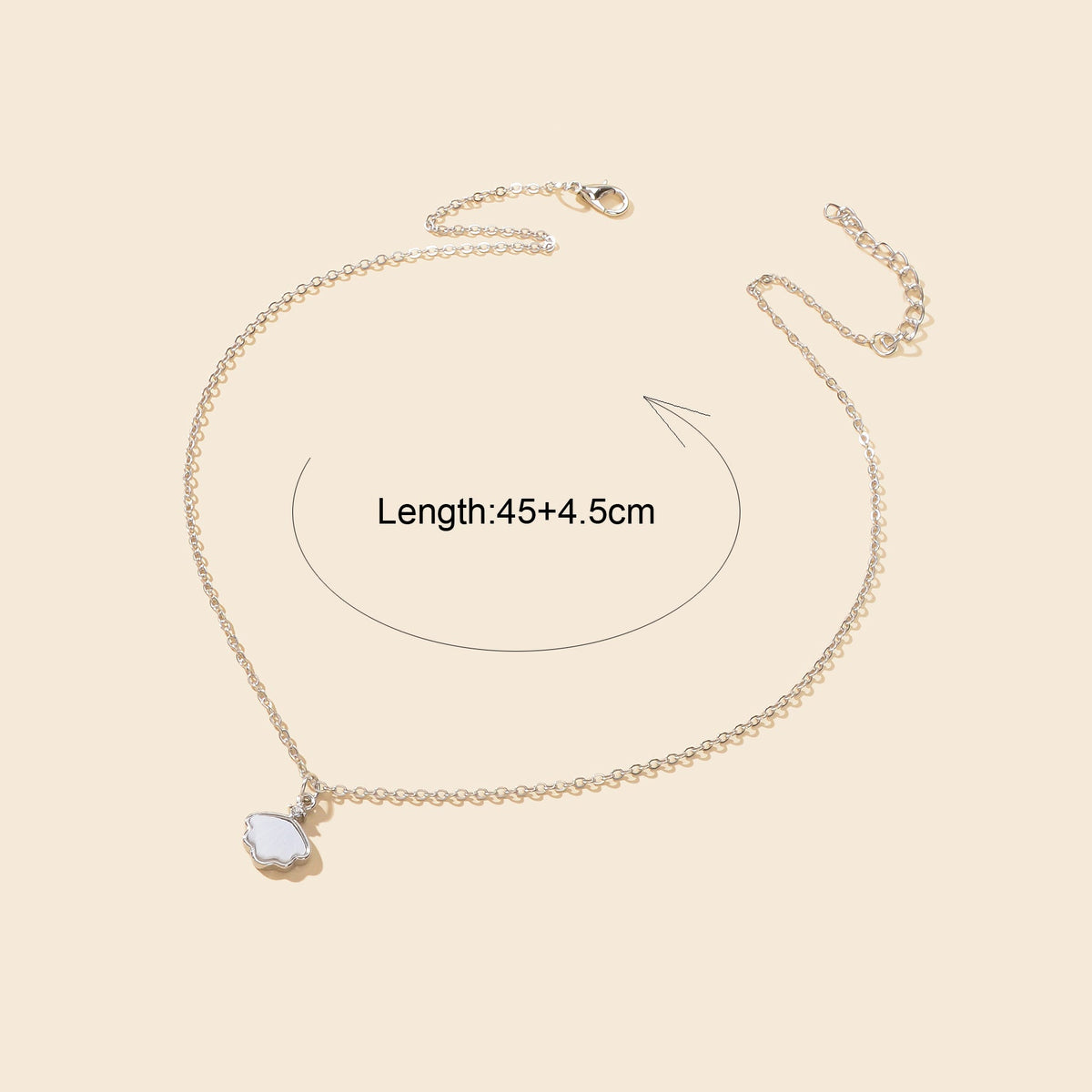 Personalized Jewellery White Resin Shell Shape Charm Delicate Everyday Necklace-4