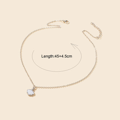 Personalized Jewellery White Resin Shell Shape Charm Delicate Everyday Necklace-4