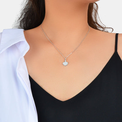 Personalized Jewellery White Resin Shell Shape Charm Delicate Everyday Necklace-0
