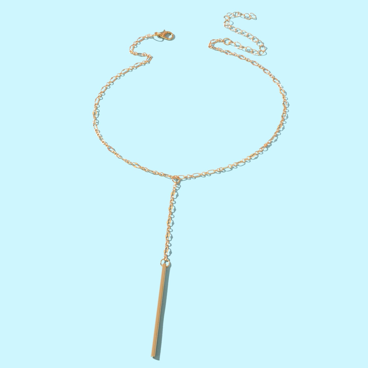 Y style Golden Chain Long Pendant Necklace for Women Party Daily Jewelry-1