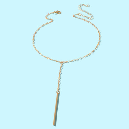 Y style Golden Chain Long Pendant Necklace for Women Party Daily Jewelry-1