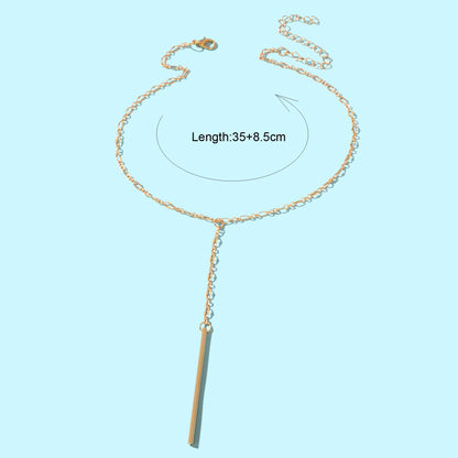 Y style Golden Chain Long Pendant Necklace for Women Party Daily Jewelry-2