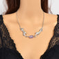 Personality Silvery Chain Witch Hand Purple Stone Pendant Necklace Halloween Costume Party Cosplay Jewelry-0