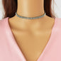 Luxurious Black Rhinestone Collar Choker Necklace Minimalist Style Jewelry-0