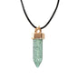 Boho Jewelry Black Leather Rope Colorful Bullet Shape Textured Pendant Necklace-4