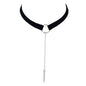 Gothic Punk 90s Black Leather Choker Bar Tattoo Choker Necklace Grunge Collar-4