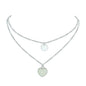 2 pcs Multiple Gold Silver Chain Round Heart Charm Women Necklace Female Jewelry-6