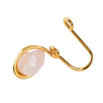 1pc Colourful Stone Clip on Faux Lip Ear Nose Rings Hoop Non Piercing Jewellery-7