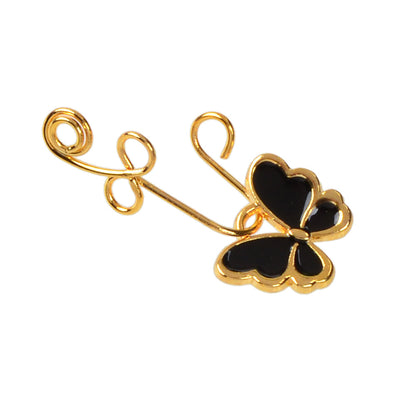 1 pc Piercing Nose Bone Studs Colorful Enamel Butterfly Nose Ring Faux Lip Ear-5