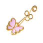1 pc Piercing Nose Bone Studs Colorful Enamel Butterfly Nose Ring Faux Lip Ear-6