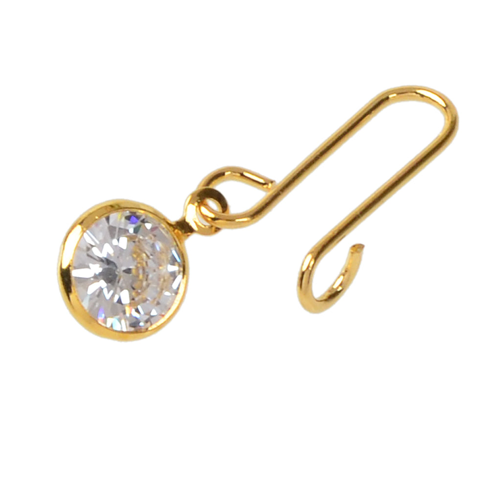 Zircon Gold Nose Ring for Women Cartilage Earring Body Ear Piercing Hoop Ring-4