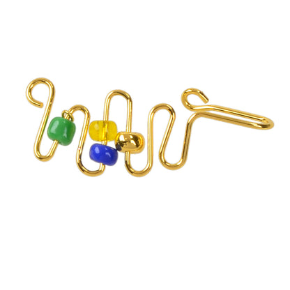 1 pc Fake Nose Ring Blue Green Beads Spiral Nose Stud Piercing Faux Nose Rings-4