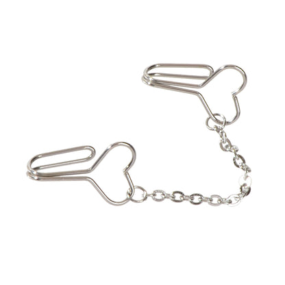 1pc Faux Lip Ear Nose Gold Silver Heart Chain Non Piercing Clip On Nose Ring-3